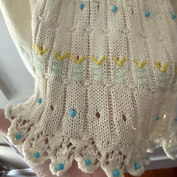 Moth by Anthropologie Lazuli Linen blended Crochet Embroidered Tie Front Cardi - Picture 9 of 15